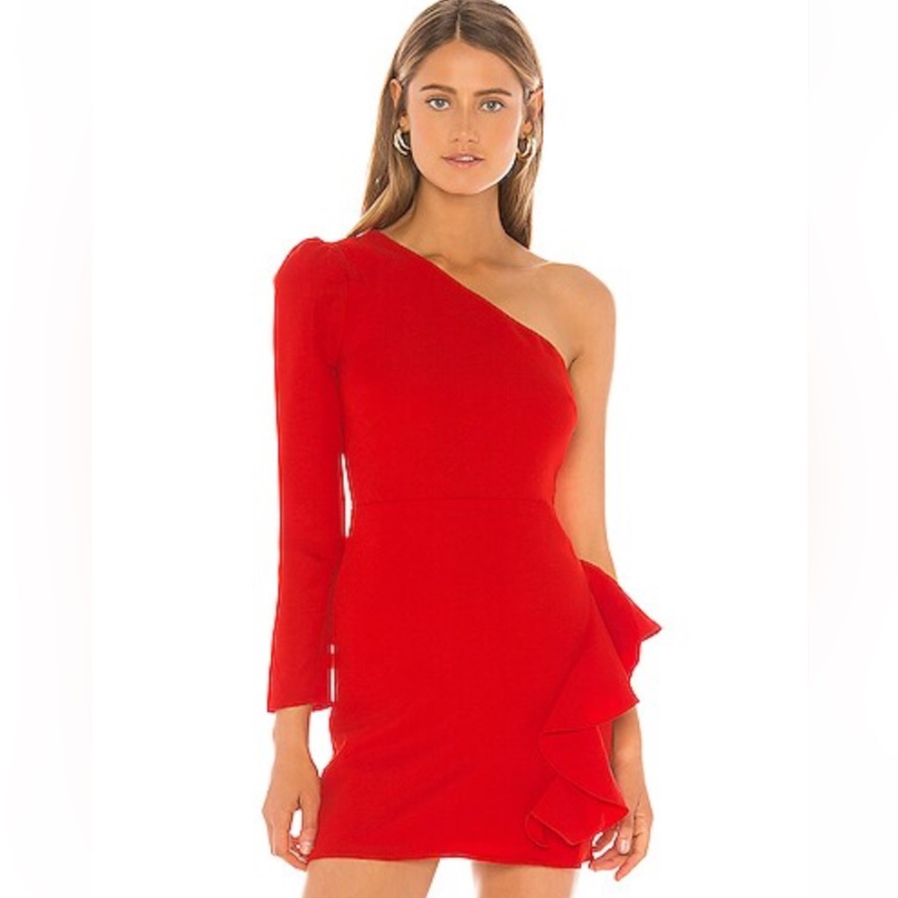 Lovers + Friends Vibrant Red One-Shoulder Dress - Picture 2 of 5